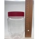 750 ml Şeffaf PET Gıda Kavanozu Kırmızı Vidalı Kapaklı
