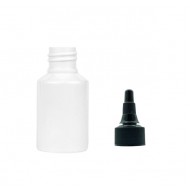 60 ml Beyaz Plastik Şişe (PET) Siyah Asansör Kapaklı (Çevirmeli Damlatmalı Kapak)