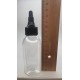 100 ml Şeffaf Plastik Şişe (PET) Siyah Asansör Kapaklı (Çevirmeli Damlatmalı Kapak)