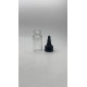 30 ml Şeffaf Plastik Şişe (PET) Siyah Asansör Kapaklı (Çevirmeli Damlatmalı Kapak)