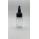 30 ml Şeffaf Plastik Şişe (PET) Siyah Asansör Kapaklı (Çevirmeli Damlatmalı Kapak)