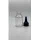 60 ml Şeffaf Plastik Şişe (PET) Siyah Asansör Kapaklı (Çevirmeli Damlatmalı Kapak)