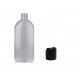 1000 ml (1 Litre) Şeffaf Plastik Şişe (PET) Siyah Disc Top Kapaklı