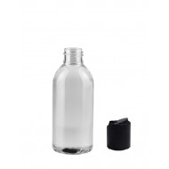 100 ml Şeffaf Plastik Şişe (PET) Siyah Disc Top Kapaklı
