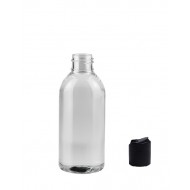 150 ml Şeffaf Plastik Şişe (PET) Siyah Disc Top Kapaklı