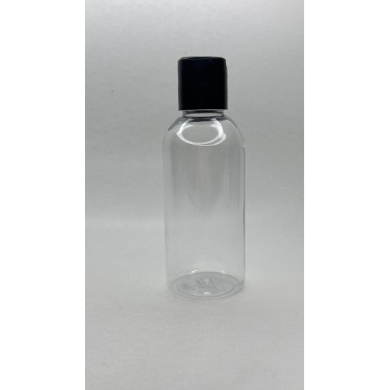 150 ml Şeffaf Plastik Şişe (PET) Siyah Disc Top Kapaklı