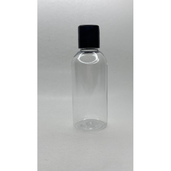150 ml Şeffaf Plastik Şişe (PET) Siyah Disc Top Kapaklı