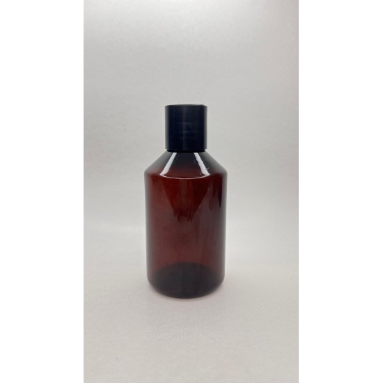 250 ml Kahverengi Plastik Şişe (PET) Siyah Disc Top Kapaklı