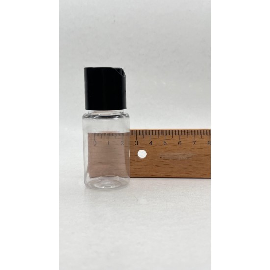 30 ml Şeffaf Plastik Şişe (PET) Siyah Disc Top Kapaklı
