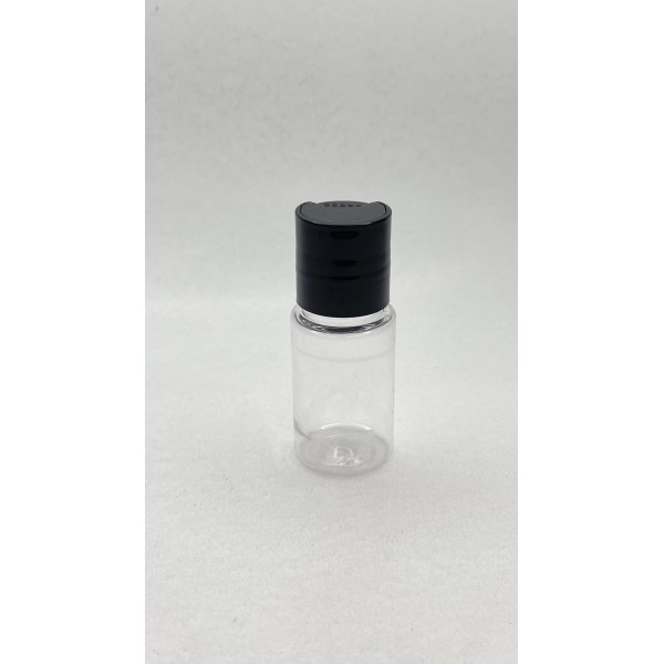 30 ml Şeffaf Plastik Şişe (PET) Siyah Disc Top Kapaklı