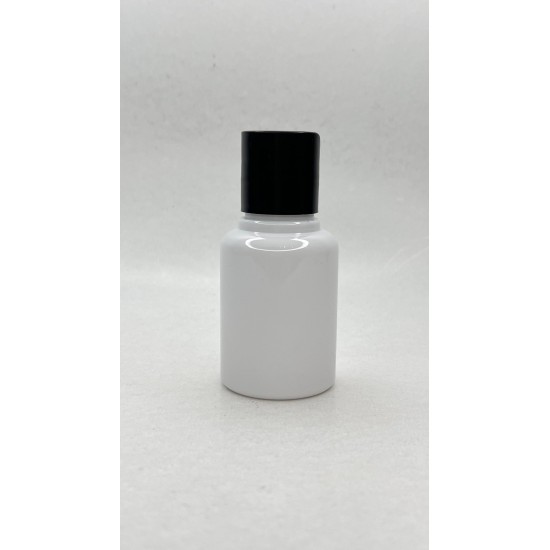 60 ml Beyaz Plastik Şişe (PET) Siyah Disc Top Kapaklı