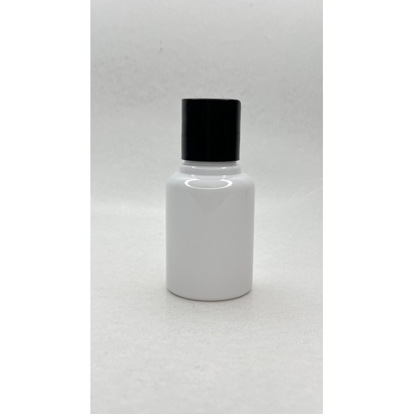 60 ml Beyaz Plastik Şişe (PET) Siyah Disc Top Kapaklı