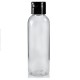 100 ml Şeffaf Plastik Şişe (PET) Siyah Fliptop Kapaklı