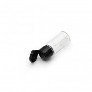10 ml Şeffaf Plastik Şişe (PET) Siyah Fliptop Kapaklı