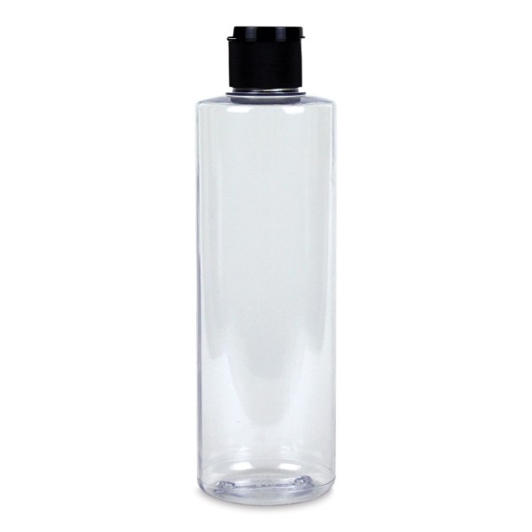 150 ml Şeffaf Plastik Şişe (PET) Siyah Fliptop Kapaklı