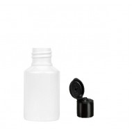 60 ml Beyaz Plastik Şişe (PET) Siyah Fliptop Kapaklı