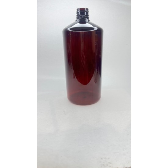 1000 ml Kahverengi Plastik Şişe (PET) Siyah Açmalı Kapaklı (Erka Kapak)