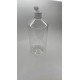 1000 ml Şeffaf Plastik Şişe (PET) Beyaz Açmalı Kapaklı (Erka Kapak)
