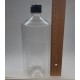 1000 ml Şeffaf Plastik Şişe (PET) Siyah Açmalı Kapaklı (Erka Kapak)
