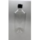 1000 ml Şeffaf Plastik Şişe (PET) Siyah Açmalı Kapaklı (Erka Kapak)