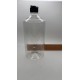 1000 ml Şeffaf Plastik Şişe (PET) Siyah Açmalı Kapaklı (Erka Kapak)