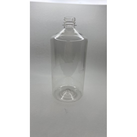 1000 ml Şeffaf Plastik Şişe (PET) Siyah Açmalı Kapaklı (Erka Kapak)