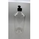 1000 ml Şeffaf Plastik Şişe (PET) Siyah Açmalı Kapaklı (Erka Kapak)
