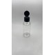100 ml Şeffaf Plastik Şişe (PET) Siyah Fliptop Kapaklı