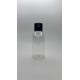 100 ml Şeffaf Plastik Şişe (PET) Siyah Fliptop Kapaklı