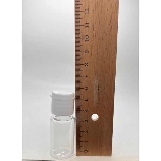 10 ml Şeffaf Plastik Şişe (PET) Beyaz Fliptop Kapaklı
