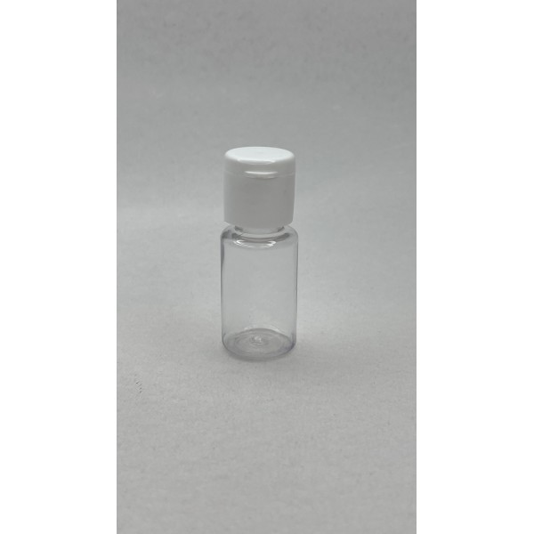 10 ml Şeffaf Plastik Şişe (PET) Beyaz Fliptop Kapaklı