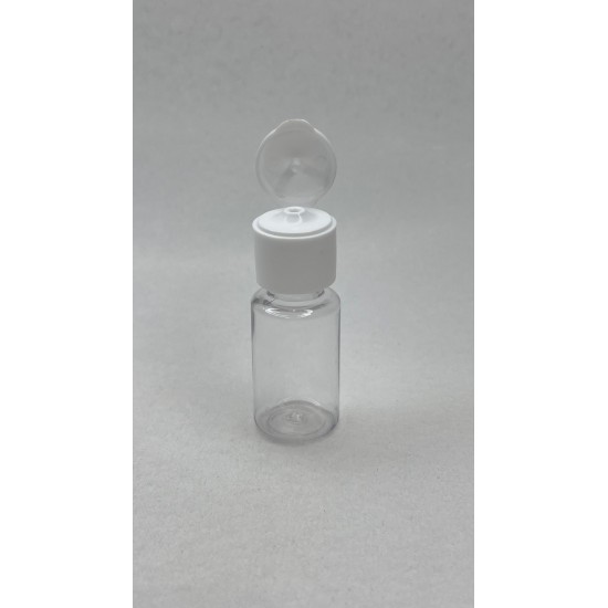 10 ml Şeffaf Plastik Şişe (PET) Beyaz Fliptop Kapaklı