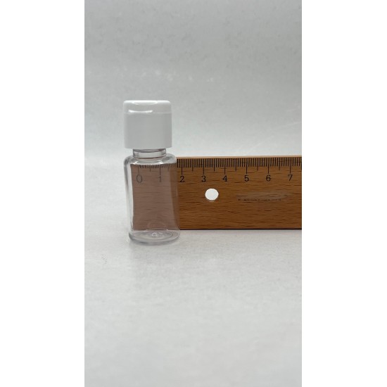 10 ml Şeffaf Plastik Şişe (PET) Beyaz Fliptop Kapaklı