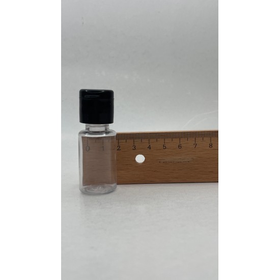 10 ml Şeffaf Plastik Şişe (PET) Siyah Fliptop Kapaklı