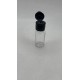 10 ml Şeffaf Plastik Şişe (PET) Siyah Fliptop Kapaklı