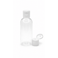 150 ml Şeffaf Plastik Şişe (PET) Beyaz Fliptop Kapaklı