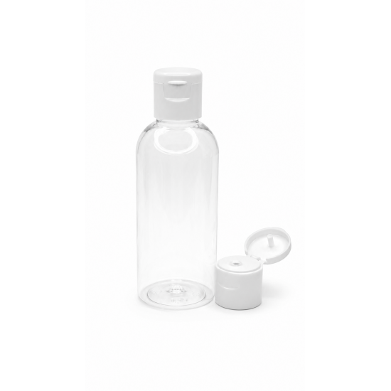 150 ml Şeffaf Plastik Şişe (PET) Beyaz Fliptop Kapaklı