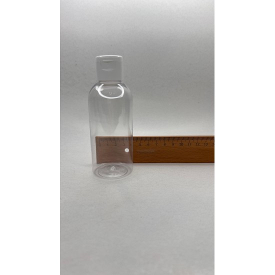 150 ml Şeffaf Plastik Şişe (PET) Beyaz Fliptop Kapaklı