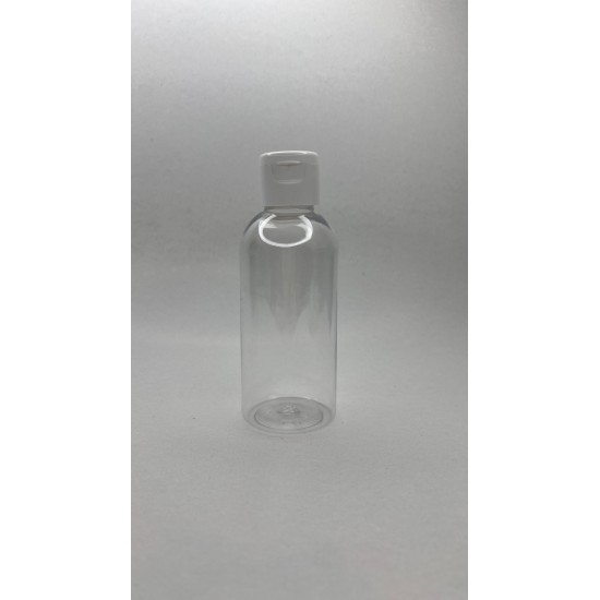 150 ml Şeffaf Plastik Şişe (PET) Beyaz Fliptop Kapaklı