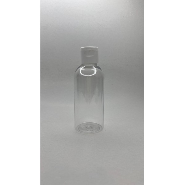150 ml Şeffaf Plastik Şişe (PET) Beyaz Fliptop Kapaklı
