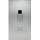 250 ml Şeffaf Plastik Şişe (PET) Siyah Fliptop Kapaklı