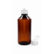 250 ml Kahverengi Plastik Şişe (PET) Beyaz Açmalı Kapaklı (Erka Kapak)