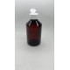 250 ml Kahverengi Plastik Şişe (PET) Beyaz Açmalı Kapaklı (Erka Kapak)