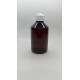 250 ml Kahverengi Plastik Şişe (PET) Beyaz Açmalı Kapaklı (Erka Kapak)