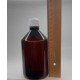 500 ml Kahverengi Plastik Şişe (PET) Beyaz Açmalı Kapaklı (Erka Kapak)
