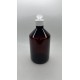 500 ml Kahverengi Plastik Şişe (PET) Beyaz Açmalı Kapaklı (Erka Kapak)