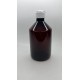 500 ml Kahverengi Plastik Şişe (PET) Beyaz Açmalı Kapaklı (Erka Kapak)