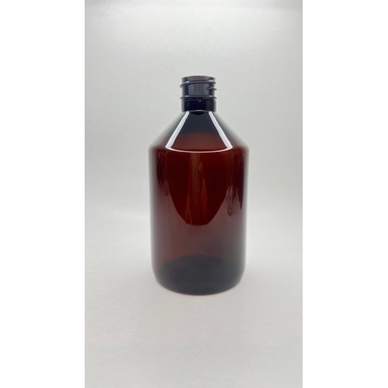 500 ml Kahverengi Plastik Şişe (PET) Siyah Açmalı Kapaklı (Erka Kapak)