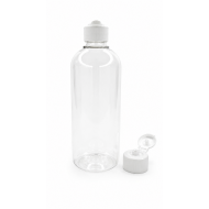 500 ml Şeffaf Plastik Şişe (PET) Beyaz Açmalı Kapaklı (Erka Kapak)