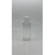 50 ml Şeffaf Plastik Şişe (PET) Beyaz Fliptop Kapaklı